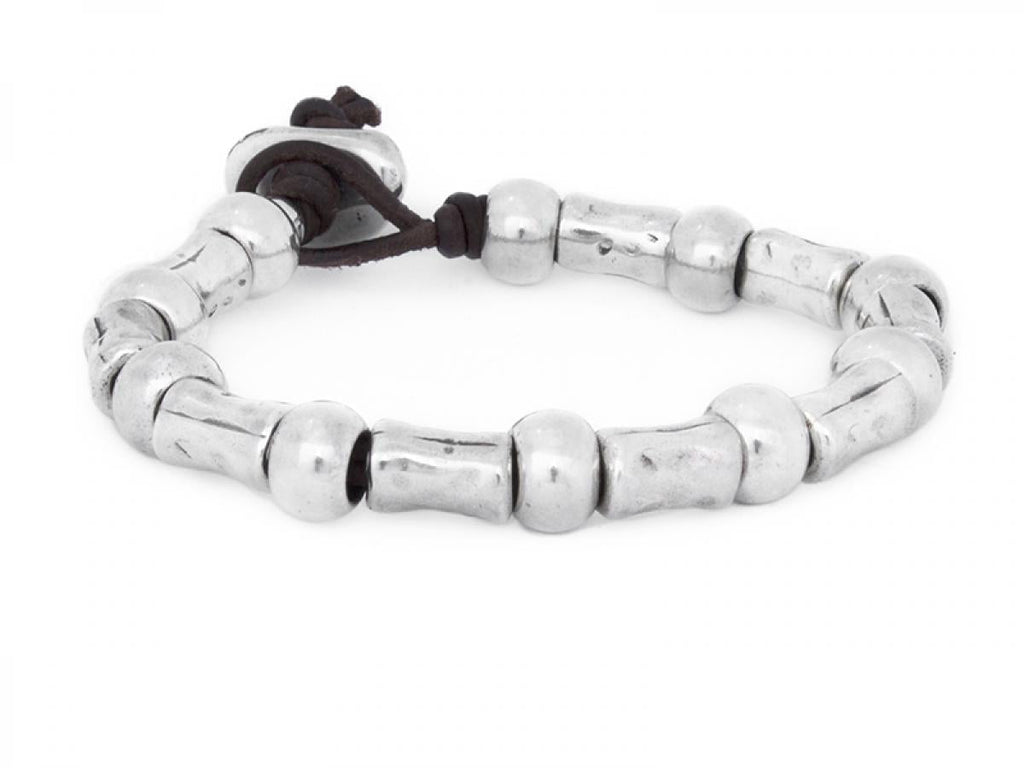 Armbänder - Fernando Unisex Armband Leder und Silber - Braun - A944-18-Braun - Beau Soleil Jewelry
