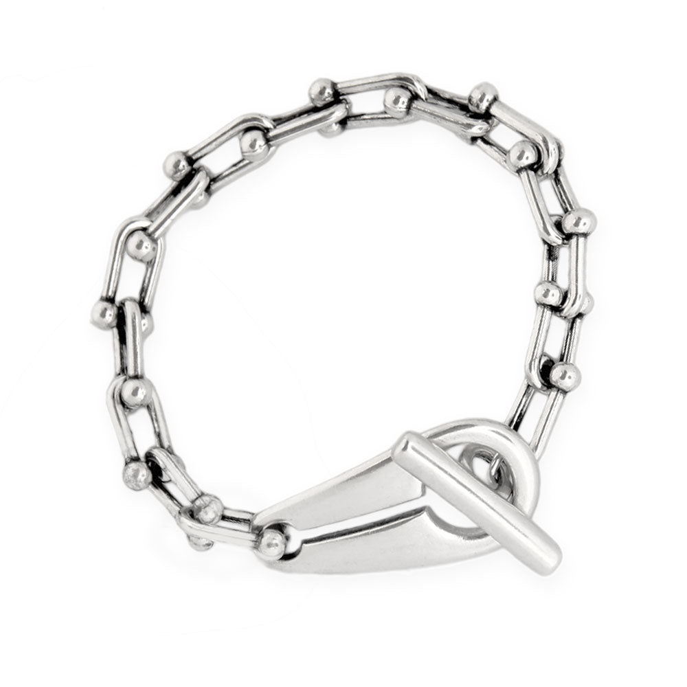 Armbänder - Glieder-Armband mit T-Verschluss A200 - Silber - Beau Soleil Jewelry