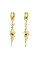 Ohrhänger Ohrringe - Gold-Ohrringe Creolen aus Edelstahl mit zarter lila Emaille - Gold - oy-110 - Beau Soleil Jewelry