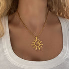 Ketten - Halskette mit Sonnenanhänger - Gold - K301-sun-gold - Beau Soleil Jewelry