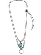 Ketten - Lederkette Layer Kette zweireihig mit Jade - Braun - K291 - Beau Soleil Jewelry