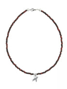 Ketten - 925 Silber Kette Schwarz Flugzeug Anhänger - K501_plane_kette_schwarz - Beau Soleil Jewelry