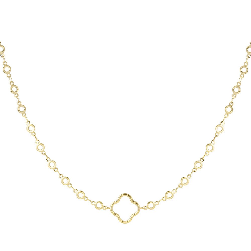 Ketten - Kette Edelstahl Glücksklee - Gold - KE1010-klee-gold - Beau Soleil Jewelry