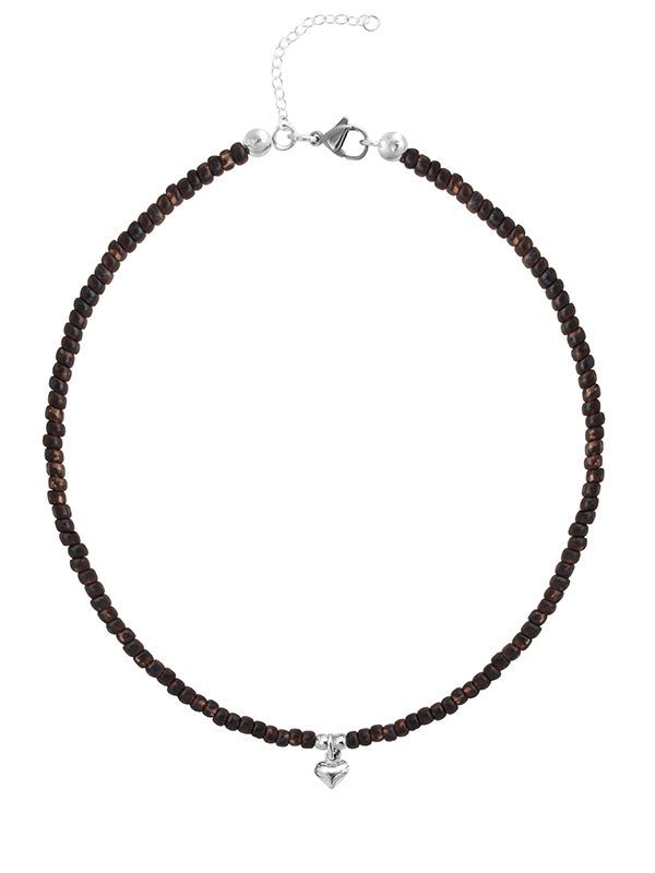 Ketten - 925 Silber Kette Collier Herz - Smoked-Topaz - K501_smoked-topaz - Beau Soleil Jewelry