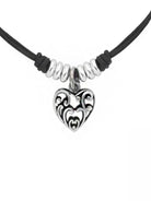 Ketten - Kurze Lederkette Damen mit Herzanhänger - Braun - K288 - Beau Soleil Jewelry