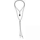 Ketten - Lederkette mit Anhänger schwarzer Onyx individuell tragbar - Braun - K269_black - Beau Soleil Jewelry