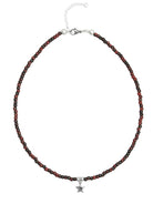 Ketten - 925 Silber Kette Collier Stern K501-Stern - Granat Rot - K501_stern_granatrot - Beau Soleil Jewelry