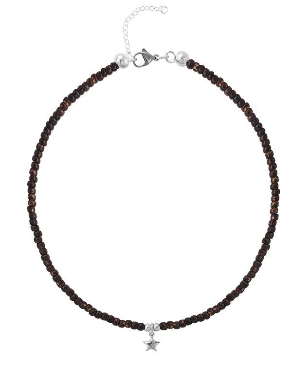 Ketten - 925 Silber Kette Collier Stern - Smoked-Topaz - K501_stern_br-5 - Beau Soleil Jewelry