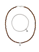 925 Silber Schmuck - Schmuck Set 925 Silber Kette & Armband mit Stern Beau Soleil Jewelry