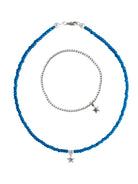 925 Silber Schmuck - Schmuck Set 925 Silber Kette & Armband mit Stern Beau Soleil Jewelry