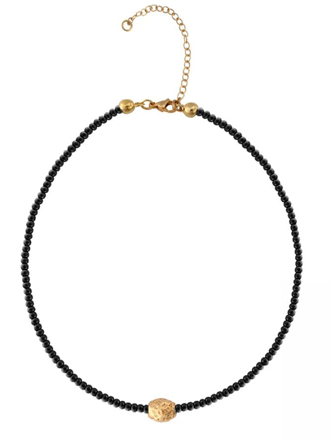 Ketten - Choker kurze Kette Collier K265-Schwarz - Silber - K265-schwarz - Beau Soleil Jewelry