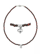 Ketten - 925 Silber Kette Collier Herz Granat Rot - K501_herz_gr - Beau Soleil Jewelry