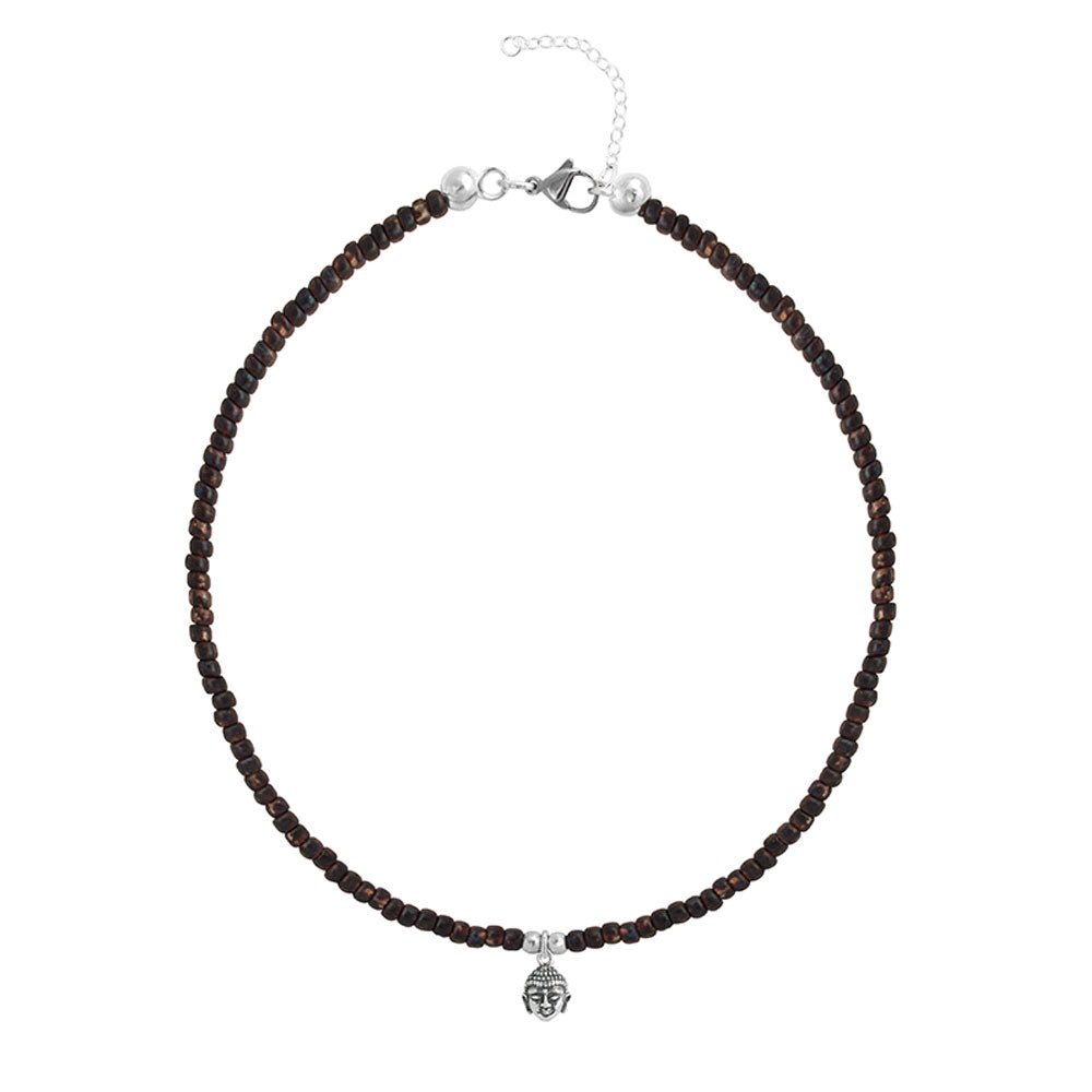 Ketten - 925 Silber Kette Buddha 2 - Bernstein - K501_buddha_bernstein - Beau Soleil Jewelry