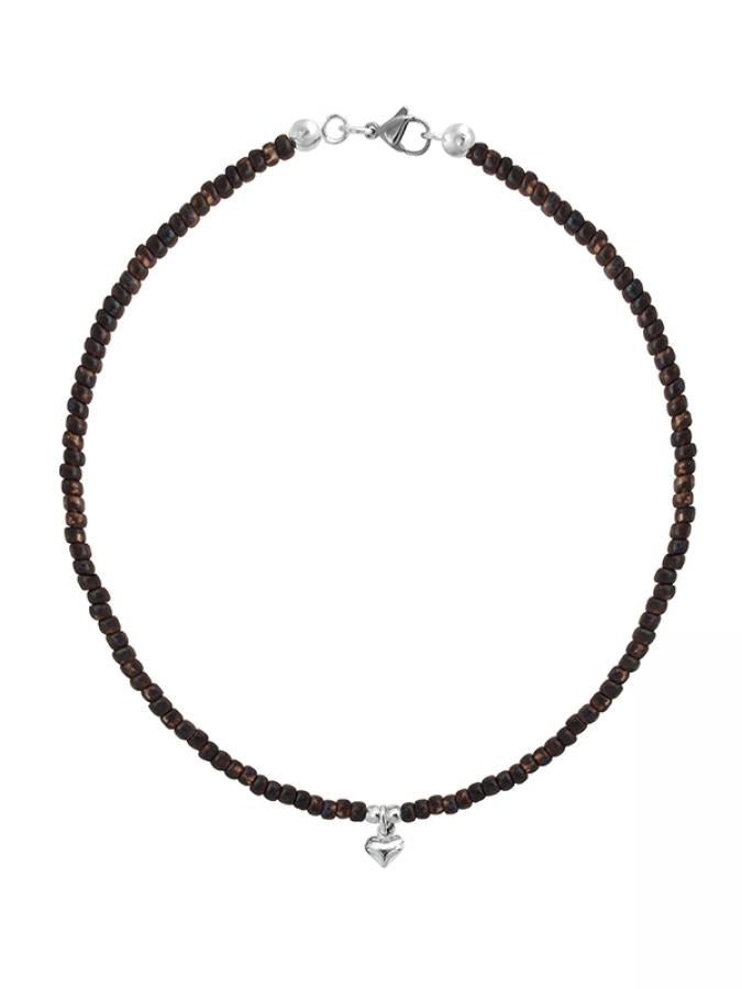 Ketten - 925 Silber Kette Collier Herz Topaz matt - K501_herz_br - Beau Soleil Jewelry