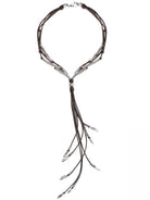 Lange Lederkette mit Fransen K182 - schwarzes Leder - K182KFransen - Halsketten - Beau Soleil Jewelry