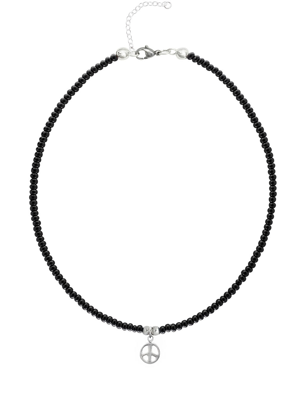 Ketten - 925 Silber Kette Peace 2 - Schwarz - K501_peace_Aquablue-2 - Beau Soleil Jewelry