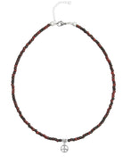 Ketten - 925 Silber Kette Peace 2 - Granatrot - K501_peace_Granat Rot-2 - Beau Soleil Jewelry