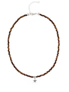 Ketten - 925 Silber Kette Collier Stern - Bernstein - K501_stern_br-4 - Beau Soleil Jewelry