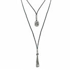 Ketten - Lederkette mit langem Anhänger K272 - Braun - K272 - Beau Soleil Jewelry