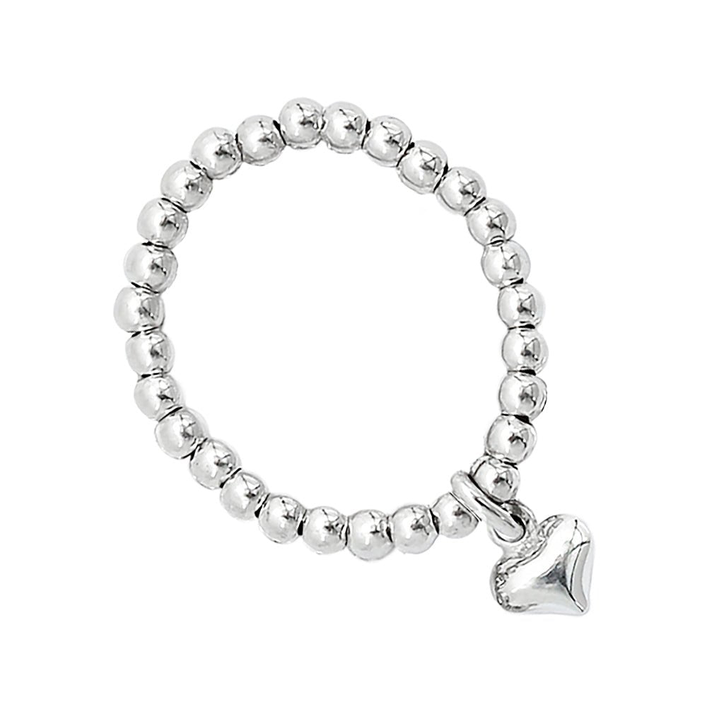 925 Silber Schmuck - Sterling Silber Ring mit Herz Anhänger - 52-53 (S) - 112R - Beau Soleil Jewelry