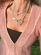 Ketten - Lange Chunky-Halskette mit Herzanhänger - KL257 - Beau Soleil Jewelry