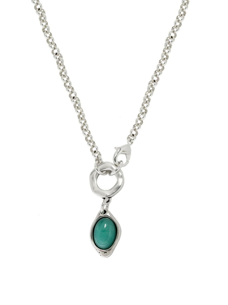 Ketten - Lange Halskette mit blauem Jade-Anhänger - - Beau Soleil Jewelry