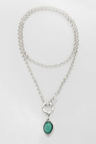 Ketten - Lange Halskette mit blauem Jade-Anhänger - - Beau Soleil Jewelry