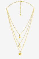 Ketten - Layerkette mit Stern, Mond und Herzanhänger - Gold - K310-gold - Beau Soleil Jewelry