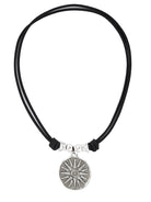 Ketten - Leder Halskette mit Anhänger Münze K1555 - Braun - k1555-braun-42 - Beau Soleil Jewelry