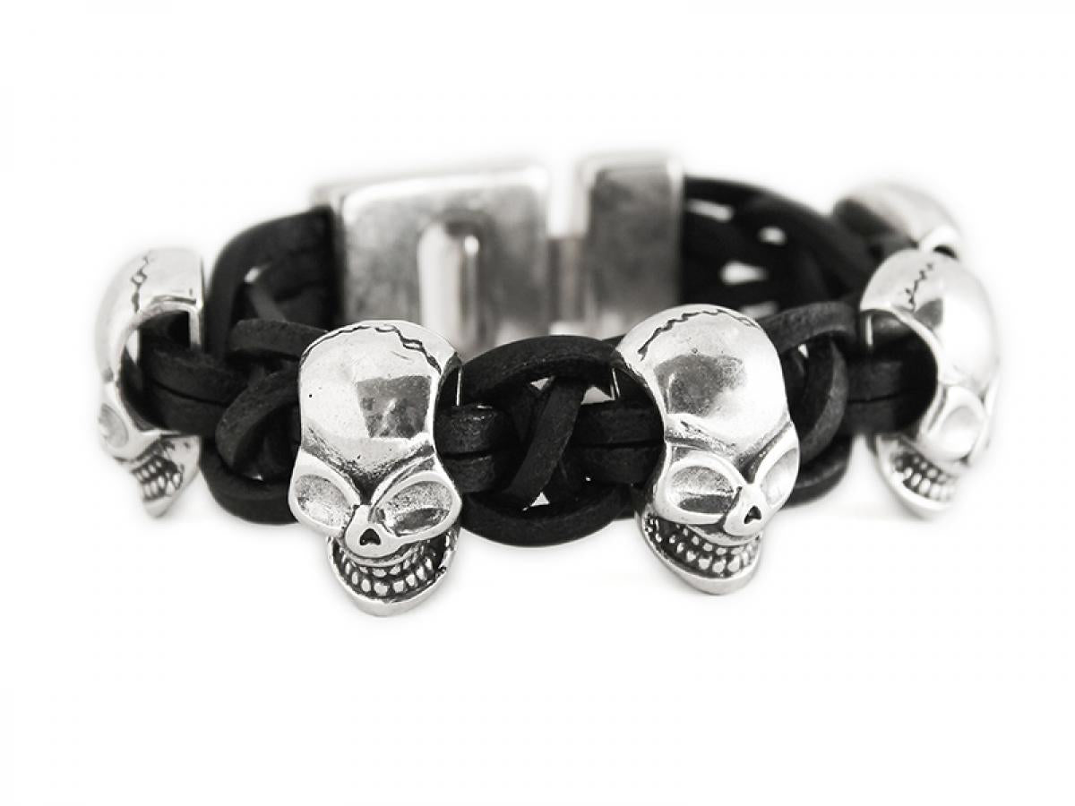 Beau Soleil Schmuck Kollektion - Lederarmband mit Totenköpfen Provocateur Beau Soleil Jewelry