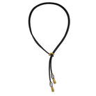 Ketten - Lederkette Damen Bali Gold/Silber Kombination K256 - 55cm Braunes Leder - 256_gold_silber_bali-55-braun - Beau Soleil Jewelry