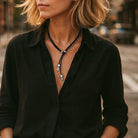 Ketten - Lederkette Damen individuell tragbar K256 - 55cm Braunes Leder - K256-bead-55-braun - Beau Soleil Jewelry