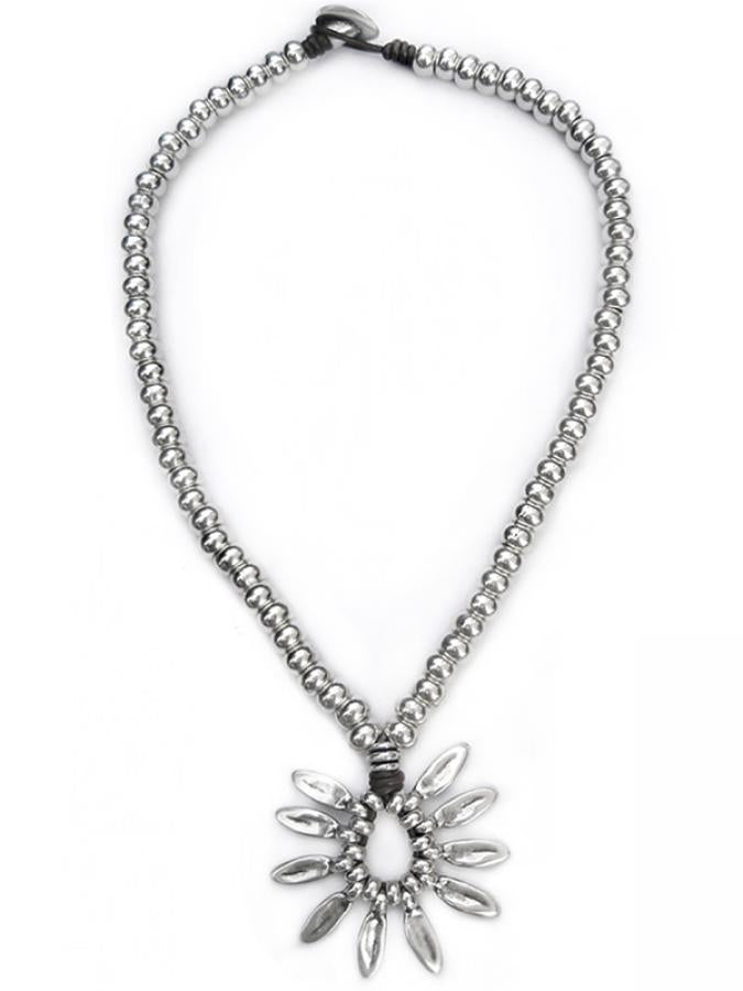 Ketten - Lederkette Damen Collier mit Anhänger K162 - Braun - K162.Collier - Beau Soleil Jewelry