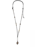 Lederkette Achat längenverstellbar K204 - Schwarzes Leder - Halsketten - Beau Soleil Jewelry