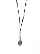 Ketten - Lederkette Achat längenverstellbar K204 - Braun - K204-braun - Beau Soleil Jewelry