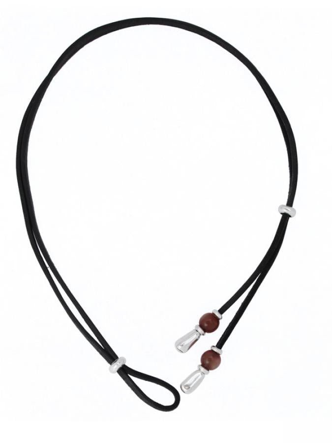 Ketten - Lederkette Damen individuell tragbar K256 - Türkis - K256-50-tuerkis-schwarz - Beau Soleil Jewelry
