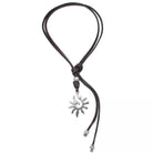 Lederkette mit Anhänger Sonne individuell tragbar - Braun - K255 - Beau Soleil Jewelry