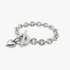 Armbänder - Massives Gliederarmband mit Herz-Anhänger - Silber - a306-18 - Beau Soleil Jewelry