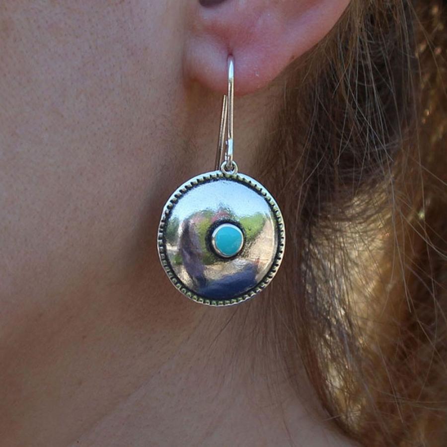 Leder Ohrhänger Ohrringe - Ohrhänger Marokko - O_363_coin - Beau Soleil Jewelry