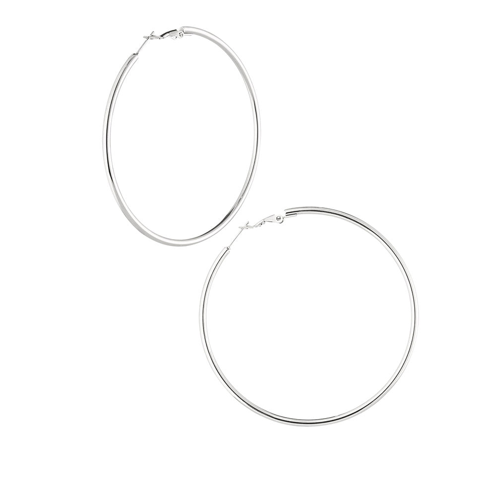 Ohrhänger Ohrringe - Moderne Edelstahl Creolen - Groß und Trendig! - Silber - 0y118-silber - Beau Soleil Jewelry