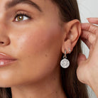 Ohrhänger Ohrringe - Ohrringe Creolen mit Münze wachsames Auge - Gold - oy-115-gold - Beau Soleil Jewelry