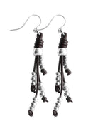 Leder Ohrhänger Ohrringe - Ohrringe Leder Fransen - Braun - 351ofransen - Beau Soleil Jewelry