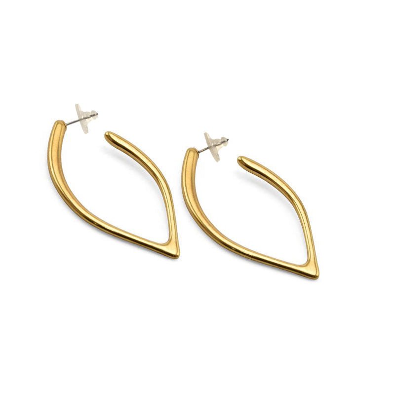 Ovale Ohrringe - Ovale Creolen Ohrstecker o-268 - Gold - o-269-gold - Beau Soleil Jewelry