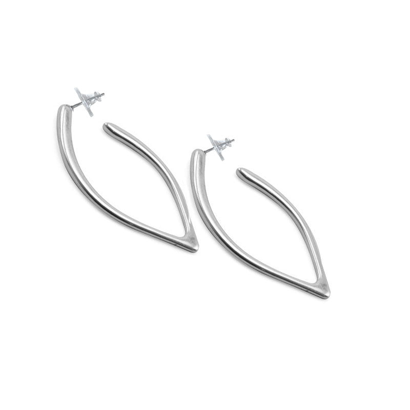 Ovale Ohrringe - Ovale Creolen Ohrstecker o-268 - Silber - o-268-silber - Beau Soleil Jewelry