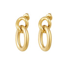 Ohrhänger Ohrringe - Ovale Glieder-Ohrhänger - Gold - Oy-112-Gold - Beau Soleil Jewelry