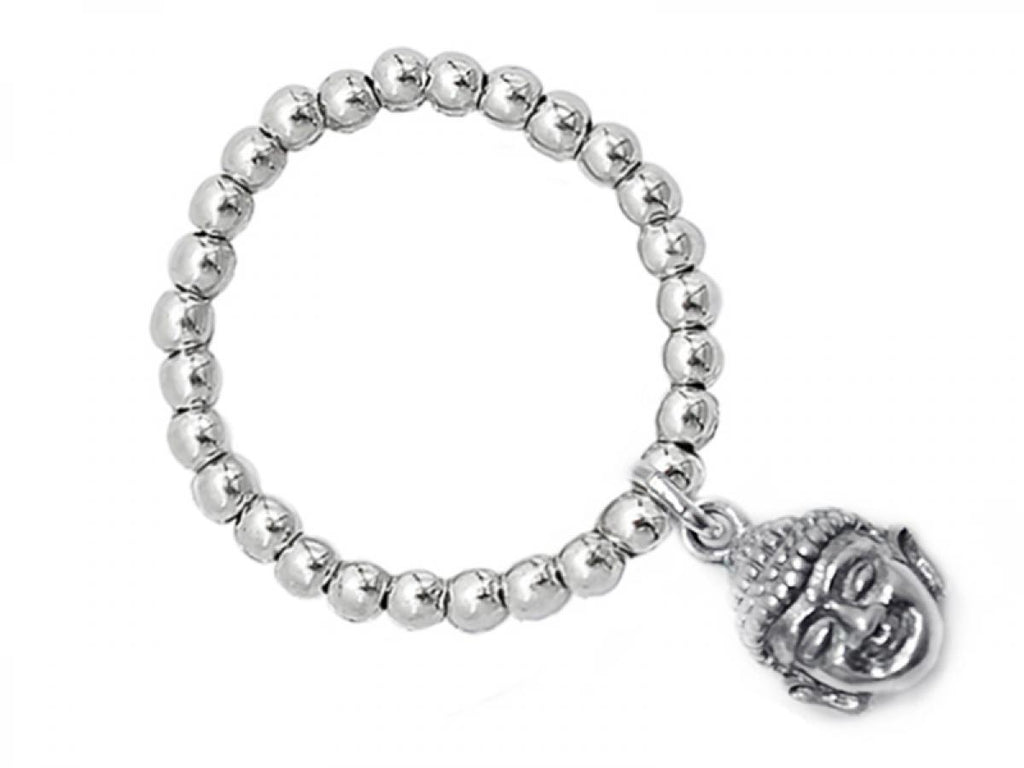925 Silber Schmuck - Sterling Silber Ring mit Buddha Anhänger - 52-53 (S) - R1126_buddha - Beau Soleil Jewelry