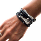 Beau Soleil Schmuck Kollektion - Lederarmband Wickelarmband Rockstar - Schwarz - 829A - Beau Soleil Jewelry