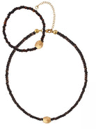 Schmuck Set’s - Schmuck Set Choker kurze Kette & Armband Smoked Topaz Matt - K265-topaz-set - Beau Soleil Jewelry