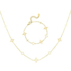 Ketten - Sterne & Glück Halskette und Armband - Gold - set-k+a1016-gold - Beau Soleil Jewelry