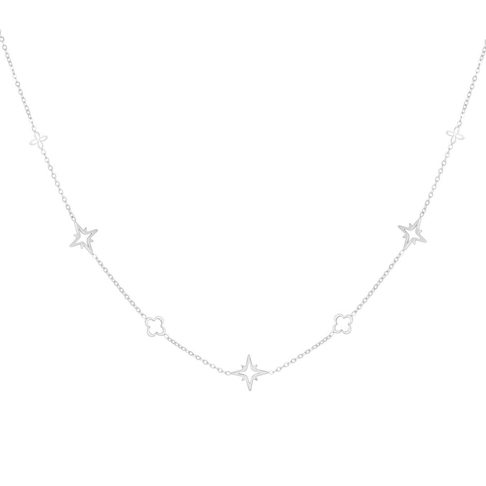 Ketten - Sterne & Glück Halskette und Armband - Silber - set-k+a1016-silber - Beau Soleil Jewelry